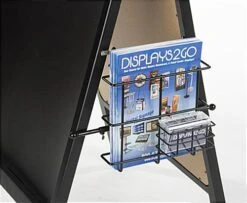 Literature Pocket For A-Frame Sign, Adjustable Divider, Acrylic Card Slot - Black