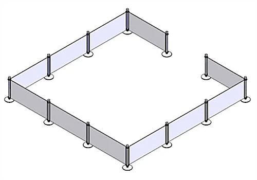 Café Barrier System W/ 11 Custom Banners (1 Color Printing) & 12 Stanchions - Black 7 Café Barrier System W/ 11 Custom Banners (1 Color Printing) & 12 Stanchions - Black - Image 5