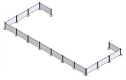 Café Barrier System W/ 15 Banners & 16 Stanchions - Blue -LuxeDisplay Shop cafe15bnr.ra4 preview 1
