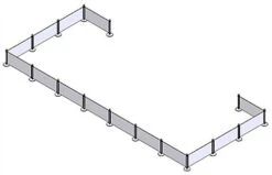 Café Barrier With 15 Banners And 16 Stanchion Posts - Single Sided Printing -LuxeDisplay Shop cafe15bnr16.ra4 preview