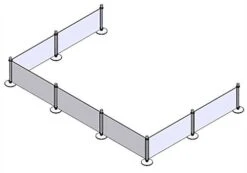 Café Barrier With (7) Post Configuration & Full Color Graphics - Single Sided -LuxeDisplay Shop cafe7bnr.ra4 preview