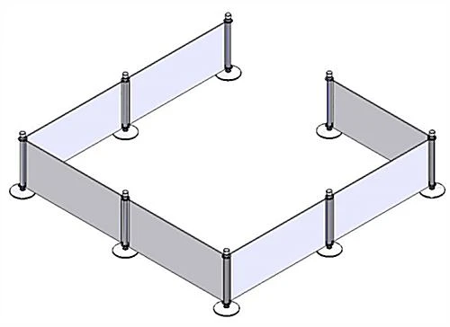 Café Barrier System W/ 7 Custom Banners (1 Color Printing) & 8 Stanchions - Blue 7 Café Barrier System W/ 7 Custom Banners (1 Color Printing) & 8 Stanchions - Blue - Image 5