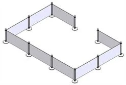 Café Barrier System W/ 9 Banners & 10 Stanchions - Black -LuxeDisplay Shop cafe9bnr10.ra4 preview