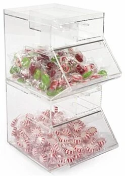 1 Gallon Acrylic Candy Bin W/ Slide-In Door & Scoop - Clear -LuxeDisplay Shop cansc99v2.ra2 preview