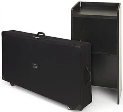 Podium Travel Case With Wheels For 50"H X 25"W Lecterns, Interior Straps - Black -LuxeDisplay Shop casebdlect ra2 preview