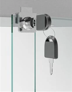 25" Glass Display Case W/ Top Lights, Wheels, Adjustable Shelves, Locking - Silver -LuxeDisplay Shop cd209ansv3.ra5 preview 1