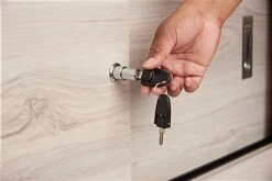 47" Tempered Glass Display Case, Top LED Lights, Locking Sliding Door - Gray -LuxeDisplay Shop clmodc1.ra7 preview