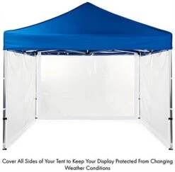 10 Ft Tent Sidewall With Weather Resistant Design, Indoor/Outdoor, Portable - Clear -LuxeDisplay Shop clrtntw10.ra4 preview