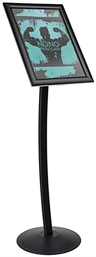 11 X 17 Outdoor Menu Stand For Floor, Locking Snap Open Frame, Curved Post - Black