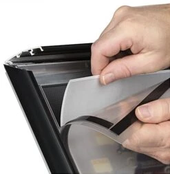 17 X 11 Outdoor Menu Stand For Floor, Locking Snap Open Frame, Curved Post - Black -LuxeDisplay Shop cm1711lbk2.ra3 preview