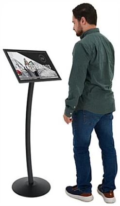 17 X 11 Sign Stand With Curved For Floor, Snap Open - Black -LuxeDisplay Shop cmb17blkl.ra2 preview
