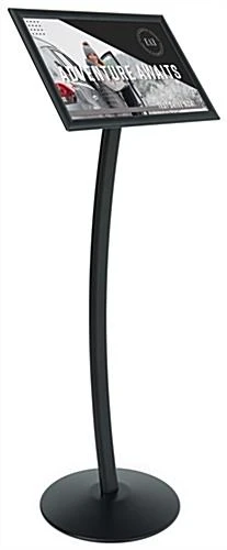 17 X 11 Sign Stand With Curved For Floor, Snap Open - Black