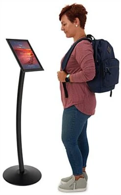 8.5 X 11 Sign Stand, 4"/8.5"w, Curved, Snap Open - Black -LuxeDisplay Shop cmb8511blk.ra5 preview