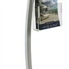 8.5 X 11 Sign Stand With Literature Pocket, 4"/8.5"w, Curved, Snap Open - Silver -LuxeDisplay Shop cmb8511ngw.rw preview