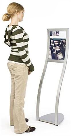 11 X 17 Sign Stand For Floor, Top Insert, S-shaped Curve - Silver -LuxeDisplay Shop cmp1117s.ra2 preview