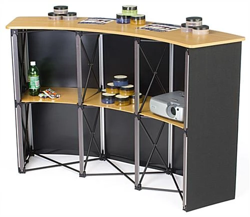 61"w Portable Counter With Inner Shelves - Black 4 61"w Portable Counter With Inner Shelves - Black - Image 2