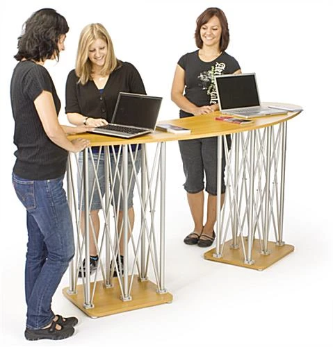 96"w Portable Counter, Truss Design - Silver & Wood Grain 4 96"w Portable Counter, Truss Design - Silver & Wood Grain - Image 2