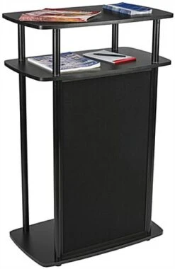 40.75” Tall Portable Counter W/ Inner Shelf, Hook-and-Loop Panel - Black -LuxeDisplay Shop cntrctblk.ra2 preview