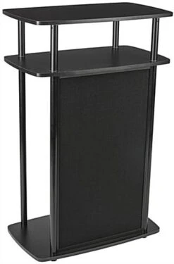 40.75” Tall Portable Counter W/ Inner Shelf, Hook-and-Loop Panel - Black
