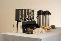 Condiment Organizer, 10 Compartments W/ Clear Front, Tabletop - Black -LuxeDisplay Shop con10slbig enviro dsc9048 preview