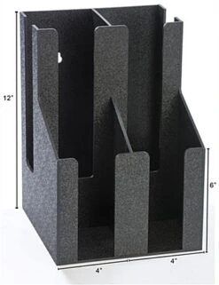 Cup & Lid Organizer, 4 Compartments, Tabletop Or Wall Mount - Black -LuxeDisplay Shop con4slcup2.ra2 preview