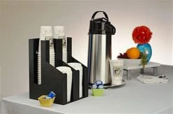 Cup & Lid Organizer, 4 Compartments, Tabletop Or Wall Mount - Black -LuxeDisplay Shop con4slcup2 enviro9128 lc preview