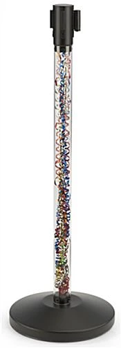 QueuePole.Economy 41.5" Clear Stanchion Post With 6.5' Red Retractable Belt 9 QueuePole.Economy 41.5" Clear Stanchion Post With 6.5' Red Retractable Belt - Image 7
