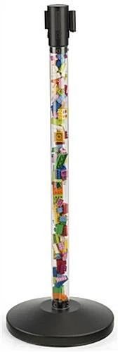 QueuePole.Economy 41.5" Clear Stanchion Post With 6.5' Red Retractable Belt 10 QueuePole.Economy 41.5" Clear Stanchion Post With 6.5' Red Retractable Belt - Image 8