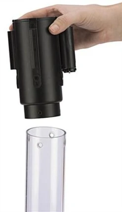 QueuePole.Economy 41.5" Clear Stanchion Post With 6.5' Black Retractable Belt -LuxeDisplay Shop cpobkba.ra2 preview