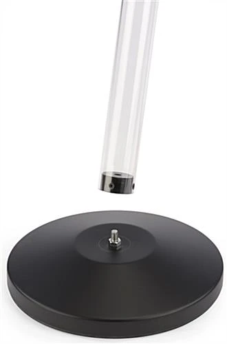 QueuePole.Economy 41.5" Clear Stanchion Post With 6.5' Red Retractable Belt 6 QueuePole.Economy 41.5" Clear Stanchion Post With 6.5' Red Retractable Belt - Image 4