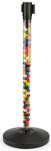 QueuePole.Economy 41.5" Clear Stanchion Post With 6.5' Red Retractable Belt 12 QueuePole.Economy 41.5" Clear Stanchion Post With 6.5' Red Retractable Belt - Image 10