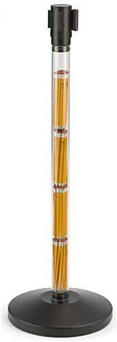 QueuePole.Economy 41.5" Clear Stanchion Post With 6.5' Red Retractable Belt 14 QueuePole.Economy 41.5" Clear Stanchion Post With 6.5' Red Retractable Belt - Image 12