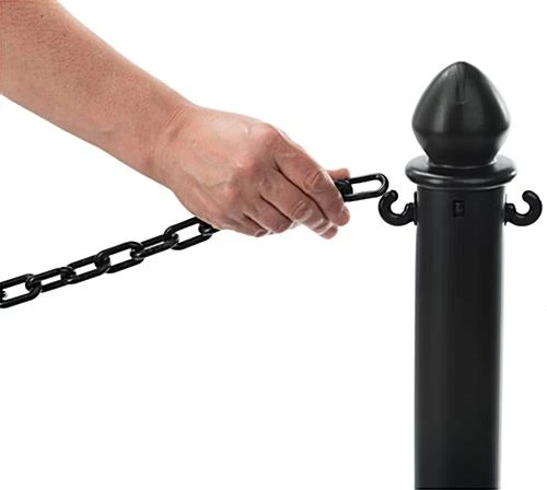 QueuePole.Outdoor Black Stanchion Post With 6.5’ Black Linked Chain 6 QueuePole.Outdoor Black Stanchion Post With 6.5’ Black Linked Chain - Image 4