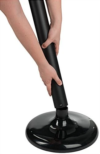 QueuePole.Outdoor Black Stanchion Post With 6.5’ Black Linked Chain 7 QueuePole.Outdoor Black Stanchion Post With 6.5’ Black Linked Chain - Image 5