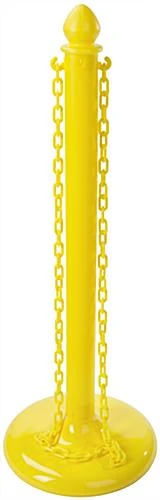 QueuePole.Outdoor Yellow Stanchion Post With 6.5’ Yellow Linked Chain 5 QueuePole.Outdoor Yellow Stanchion Post With 6.5’ Yellow Linked Chain - Image 3