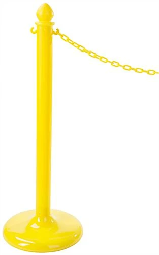 QueuePole.Outdoor Yellow Stanchion Post With 6.5’ Yellow Linked Chain 3 QueuePole.Outdoor Yellow Stanchion Post With 6.5’ Yellow Linked Chain