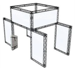 20’ X 12' Trade Show Truss Booth & Header, Travel Cases - Black -LuxeDisplay Shop crwjn2c.ra1 preview