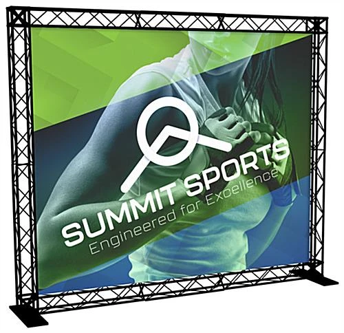 10’ Trade Show Truss Booth W/ Single Sided Custom Graphic, 2 Shipping Cases – Black 3 10’ Trade Show Truss Booth W/ Single Sided Custom Graphic, 2 Shipping Cases – Black
