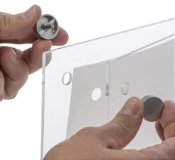 Workshop Series 17” X 11” Acrylic Sign Holder With Silver Standoffs - Clear -LuxeDisplay Shop csph1711.ra2 preview