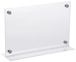 Workshop Series 17” X 11” Acrylic Sign Holder With Silver Standoffs - Clear
