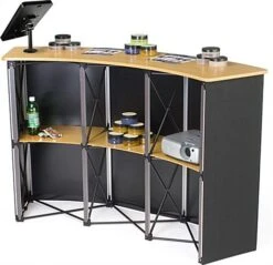 61"w Portable Counter With IPad Enclosure & Interior Shelves - Black -LuxeDisplay Shop ctr5ipdgbk.ra1 preview