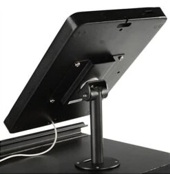 61"w Portable Counter With IPad Enclosure & Interior Shelves - Black -LuxeDisplay Shop ctr5ipdgbk.ra6 preview