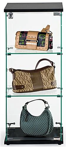 Countertop Display Case W/ Tempered Glass Shelves & Locking Door - Black 4 Countertop Display Case W/ Tempered Glass Shelves & Locking Door - Black - Image 2