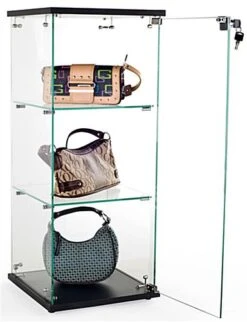 Countertop Display Case W/ Tempered Glass Shelves & Locking Door - Black 9 Countertop Display Case W/ Tempered Glass Shelves & Locking Door - Black -LuxeDisplay Shop ctrdsbkev2.ra2 preview