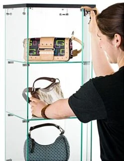 Countertop Display Case W/ Tempered Glass Shelves & Locking Door - Black 10 Countertop Display Case W/ Tempered Glass Shelves & Locking Door - Black -LuxeDisplay Shop ctrdsbkev2.ra3 preview