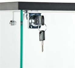 Countertop Display Case W/ Tempered Glass Shelves & Locking Door - Black 11 Countertop Display Case W/ Tempered Glass Shelves & Locking Door - Black -LuxeDisplay Shop ctrdsbkev2.ra4 preview