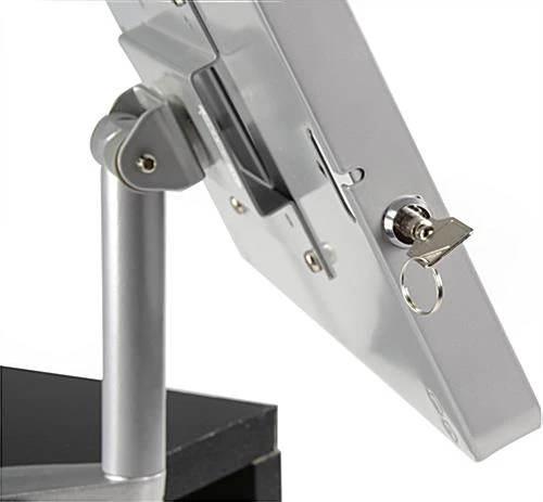 31"w Portable Counter W/ Header, Inner Shelf, Clamping IPad Enclosure - White 9 31"w Portable Counter W/ Header, Inner Shelf, Clamping IPad Enclosure - White - Image 7