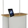 31"w Portable Counter W/ Header, Inner Shelf, Clamping IPad Enclosure - White -LuxeDisplay Shop ctrpipdcsl.rw preview