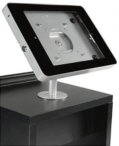 31"w Portable Counter W/ Header, Inner Shelf, Screw-On IPad Enclosure - White -LuxeDisplay Shop ctrpipdgsl.ra4 preview
