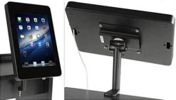 40"w Portable Counter With Black Clamp-on IPad Enclosure, Bean Shaped -LuxeDisplay Shop ctrvipdcbk.ra6 preview